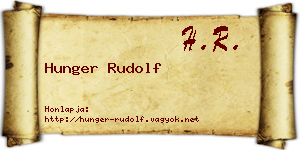 Hunger Rudolf névjegykártya